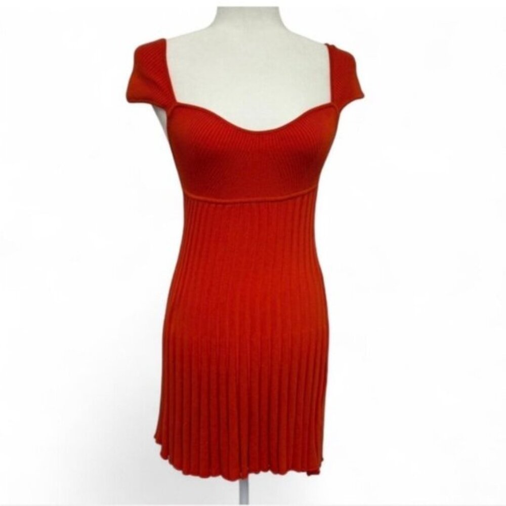 Women’s Ribbed Red Knit Dress